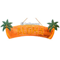 Wooden Aloha Wallhanging, Hand Carved From Albesia Wood