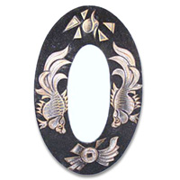 Handpainted Mirror With Fish