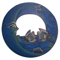 Moon And Tropical Fish Mirror