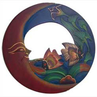 Moon And Tropical Fish Mirror
