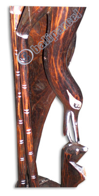 Wooden Heron Bird Handpainted, Hand Carved From Albesia Wood