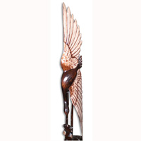 Wooden Heron Bird Handpainted, Hand Carved From Albesia Wood