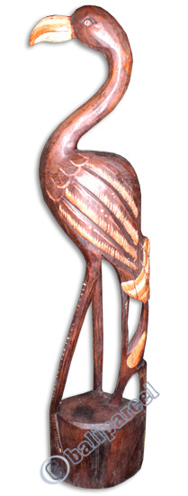 Flamingo Bird Handpainted, Hand Carved From Albesia Wood