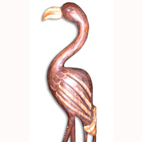 Flamingo Bird Handpainted, Hand Carved From Albesia Wood