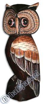Owl Set Of 3, Handcarved From Albesia Wood.