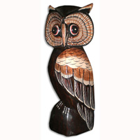Owl Set Of 3, Handcarved From Albesia Wood.