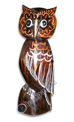 Owl Set Of 3, Handcarved From Albesia Wood.