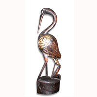 Heron Bird, Handcarved From Albesia Wood