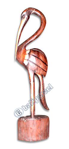 Heron Bird, Handcarved From Albesia Wood