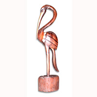 Heron Bird, Handcarved From Albesia Wood