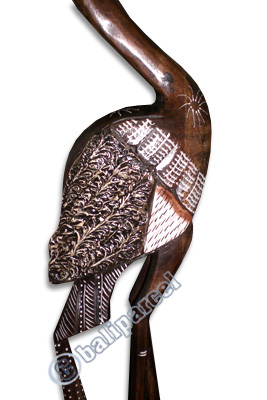 Heron Bird, Handcarved From Albesia Wood