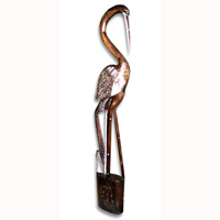 Heron Bird, Handcarved From Albesia Wood