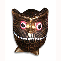 Owl Set Of 3, Handcarved From Albesia Wood.