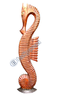 Sea Horse Set Of 3, Handcarved From Albesia Wood