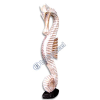 Sea Horse Set Of 3, Handcarved From Albesia Wood