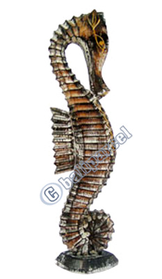 Sea Horse Set Of 3, Handcarved From Albesia Wood