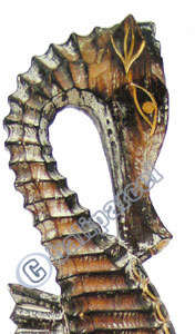 Sea Horse Set Of 3, Handcarved From Albesia Wood