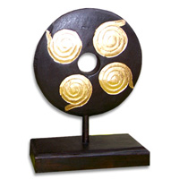 Medallion Set Of 3, Handcarved From Albesia Wood