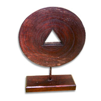 Medallion Set Of 3, Handcarved From Albesia Wood