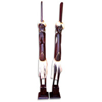 Primitive Set Of 2, Handcarved From Albesia Wood