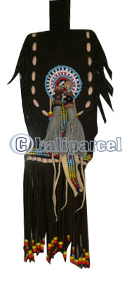 Leather  Hanphone Bag, Native American Style