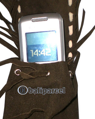 Leather  Hanphone Bag, Native American Style