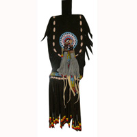 Leather  Hanphone Bag, Native American Style