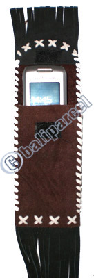 Leather  Hanphone Bag, Native American Style