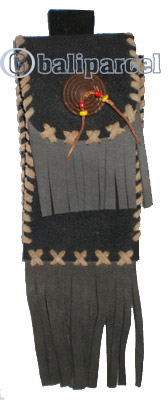 Leather  Hanphone Bag, Native American Style
