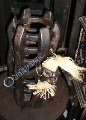 Primitive Bottle Holder, Handcarved From Albesia Wood