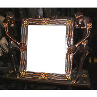 Primitive With Picture Frame, Handcarved From Albesia Wood