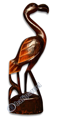 Flamingo Bird Handpainted, Hand Carved From Albesia Wood