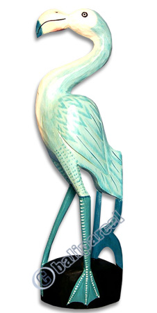 Flamingo Bird Handpainted, Hand Carved From Albesia Wood