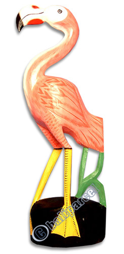 Flamingo Bird With Handpainted, Hand Carved From Albesia Wood