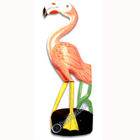 Flamingo Bird With Handpainted, Hand Carved From Albesia Wood
