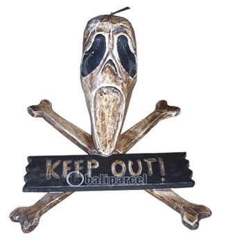 Pirate Skull, Handmade From Albesia Wood