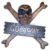 Pirate Skull, Handmade From Albesia Wood