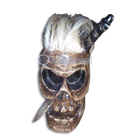 Pirate Skull, Handmade From Albesia Wood
