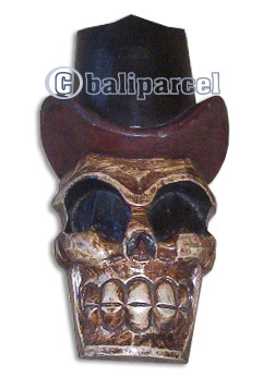 Pirate Skull, Handmade From Albesia Wood