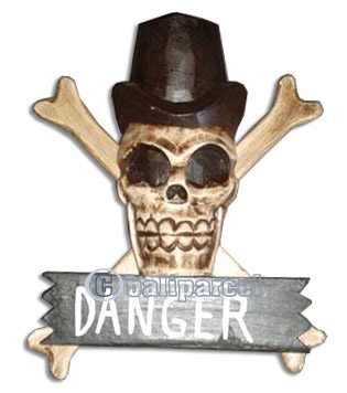 Pirate Skull, Handmade From Albesia Wood