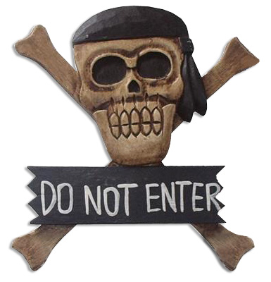 Pirate Skull, Handmade From Albesia Wood