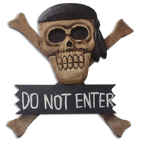 Pirate Skull, Handmade From Albesia Wood