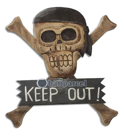 Pirate Skull, Handmade From Albesia Wood