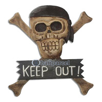 Pirate Skull, Handmade From Albesia Wood