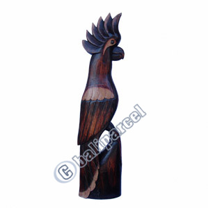 Cockatoo Bird With Handpainted, Hand Carved From Albesia Wood.