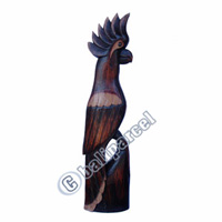 Cockatoo Bird With Handpainted, Hand Carved From Albesia Wood.