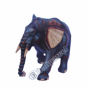 Elephant, Handcarved From Albesia Wood