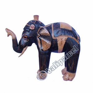 Elephant, Handcarved From Albesia Wood