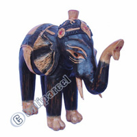 Elephant, Handcarved From Albesia Wood