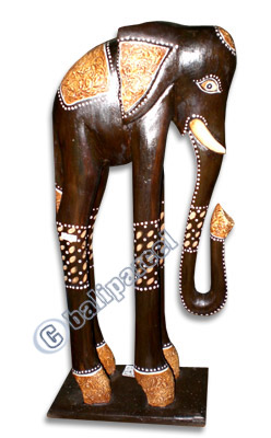 Elephant, Handcarved From Albesia Wood